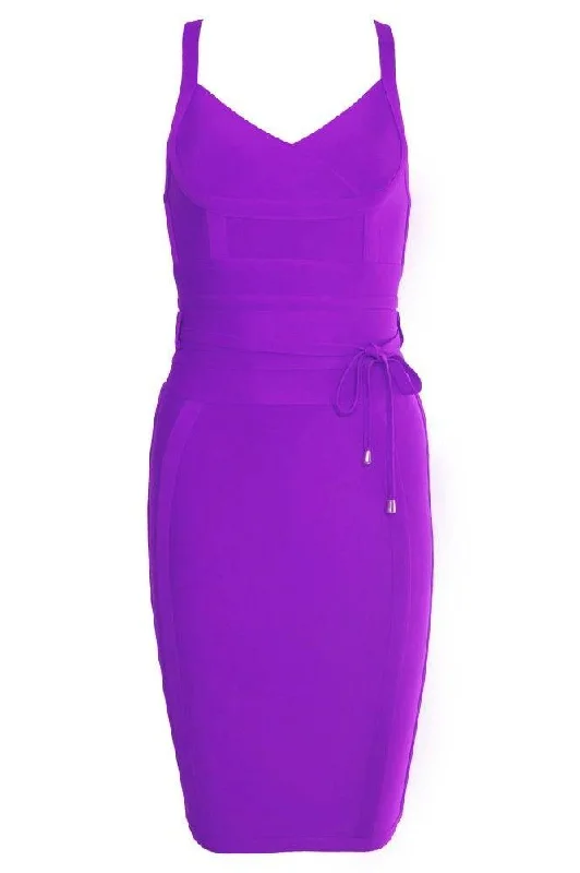 Bek Bandage Dress - Plum Purple