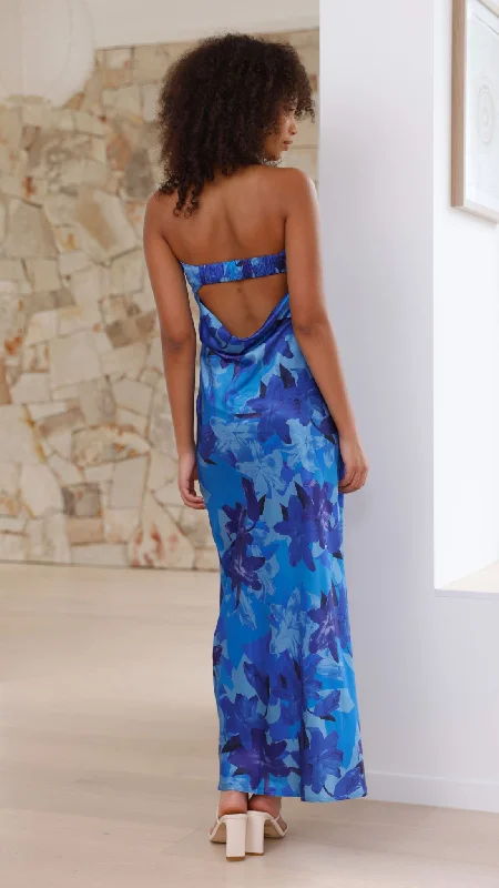 Miya Maxi Dress - Blue Floral