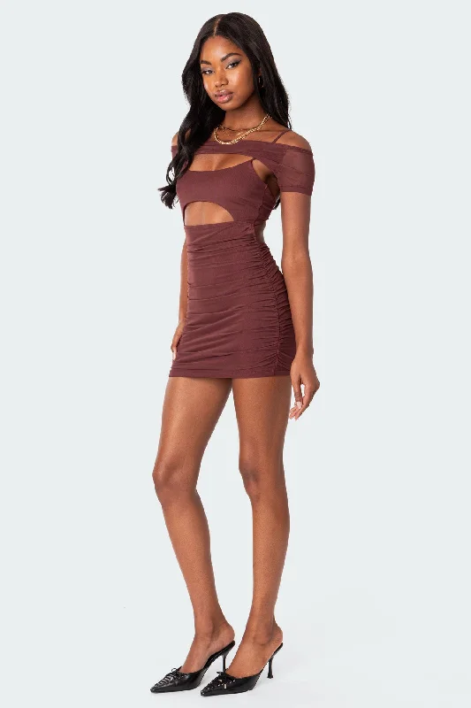 Two Piece Cut Out Mini Dress