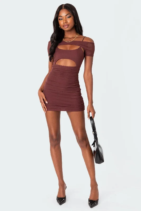 Two Piece Cut Out Mini Dress