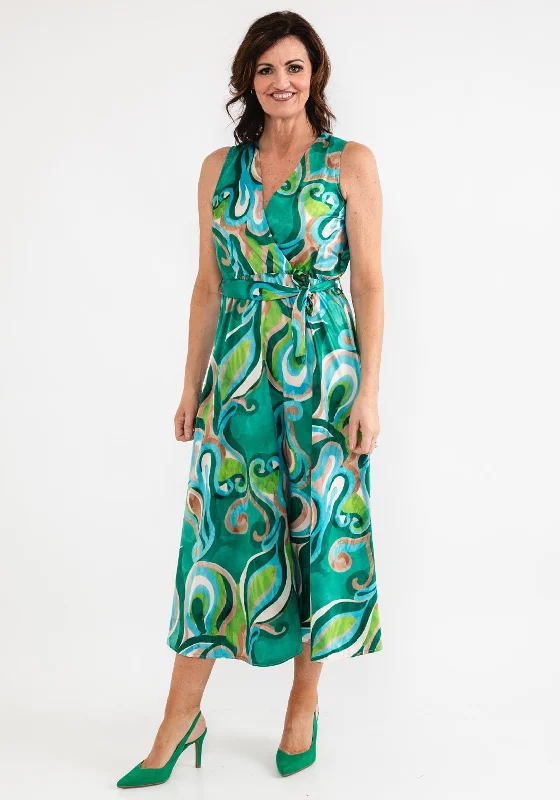 Save More When You Shop More!d.e.c.k. by Decollage One Size Swirl Maxi Dress, Green