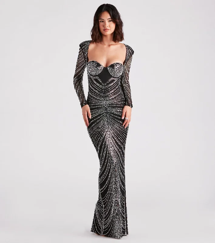 Limited Deals, Unlimited Savings!Raelynn Formal Rhinestone Bustier Long Dress