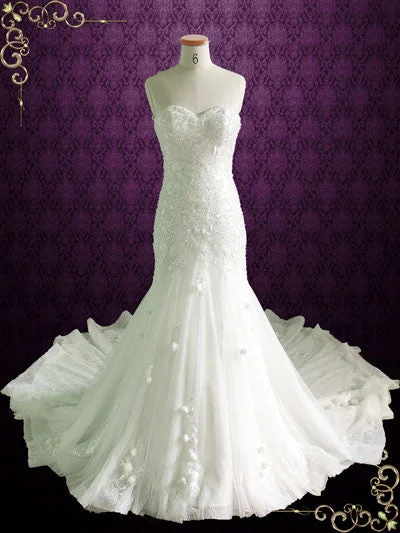 Hot Deals You Can’t Resist!Strapless Fit and Flare Wedding Dress with Crystals and Roses | Rosalia Hot Deals You Can’t Resist!Strapless Fit and Flare Wedding Dress with Crystals and Roses | Rosalia