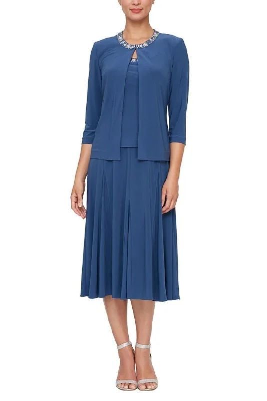 Score Big Savings Today!Alex Evenings 435372 Tea Length Jacket Formal Dress
