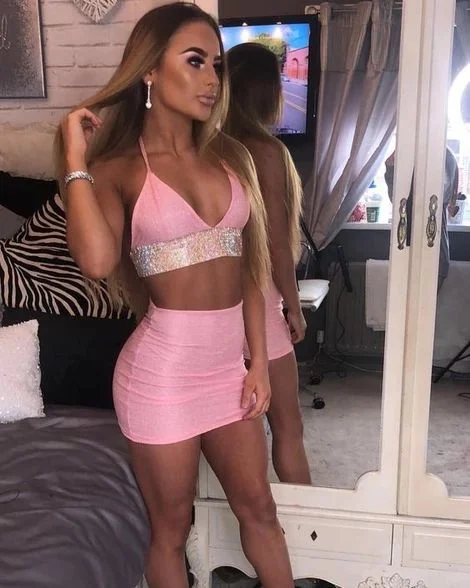 Shop Now and Save!Two Piece Homecoming Dress， Mini Homecoming Dress cg3389
