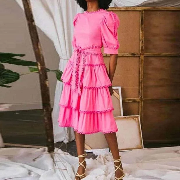 Your Chance to Save is Now!KittenAlarm - Barret Layered Hem Midi Dress