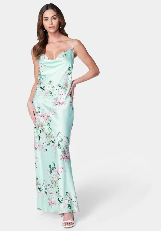 Special Offer – Act Fast!Floral Cowl Neck Maxi Dress