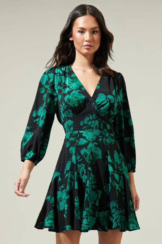 Time to Snag a Bargain!Krypton Floral Babydoll Mini Dress